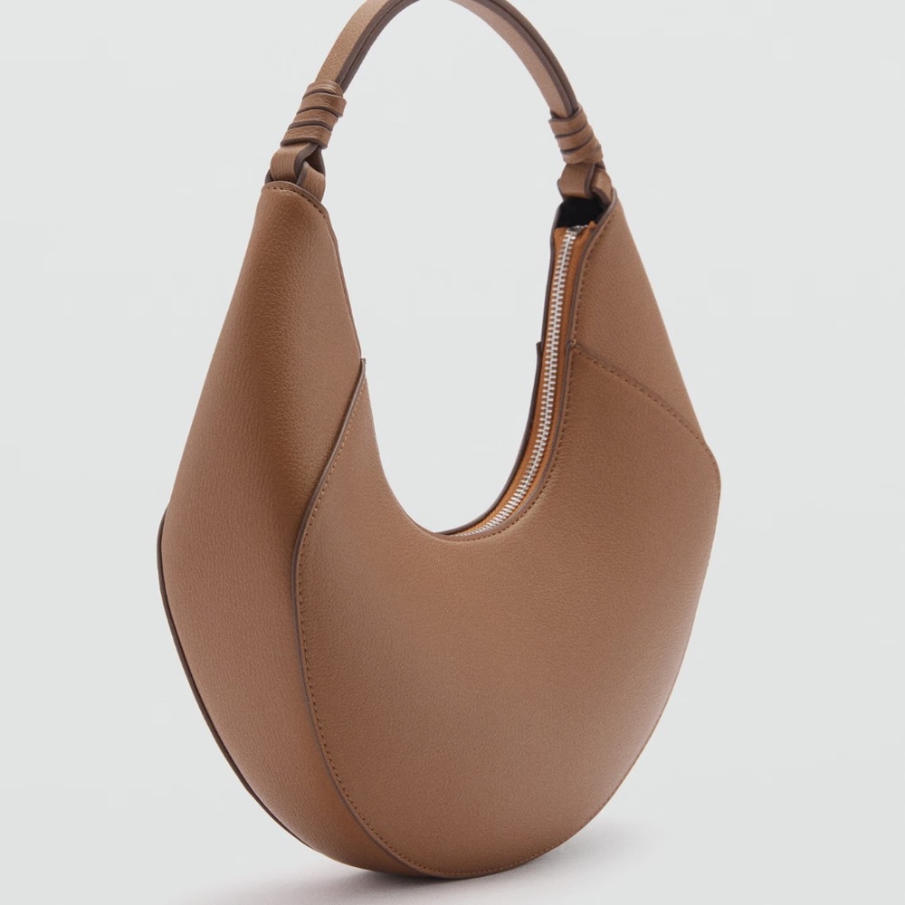 Mango round shoulder bag in brown NWT